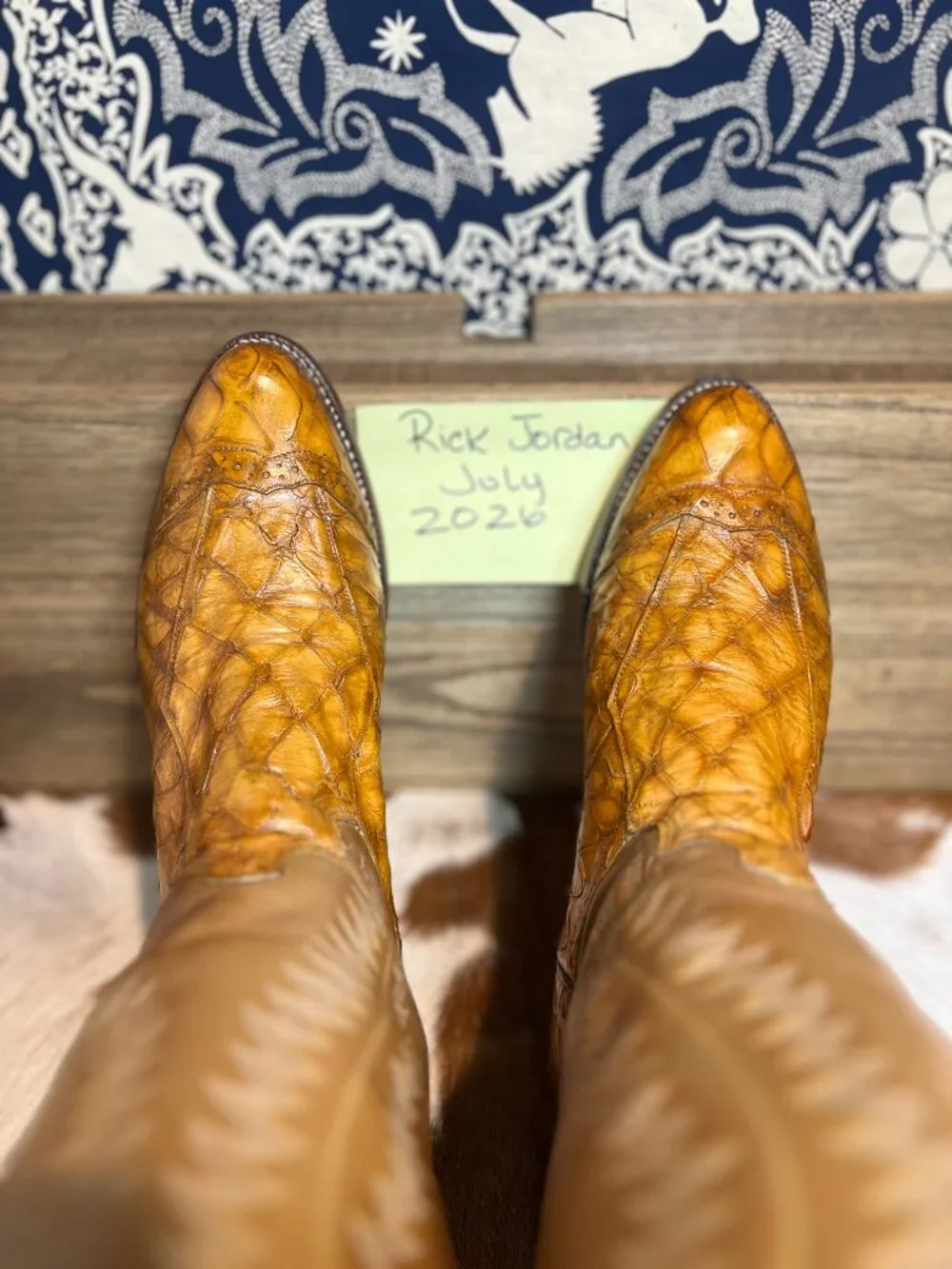 Justin's Genuine Exotic Leather Cowboy Boots in Men's Size 8.5D